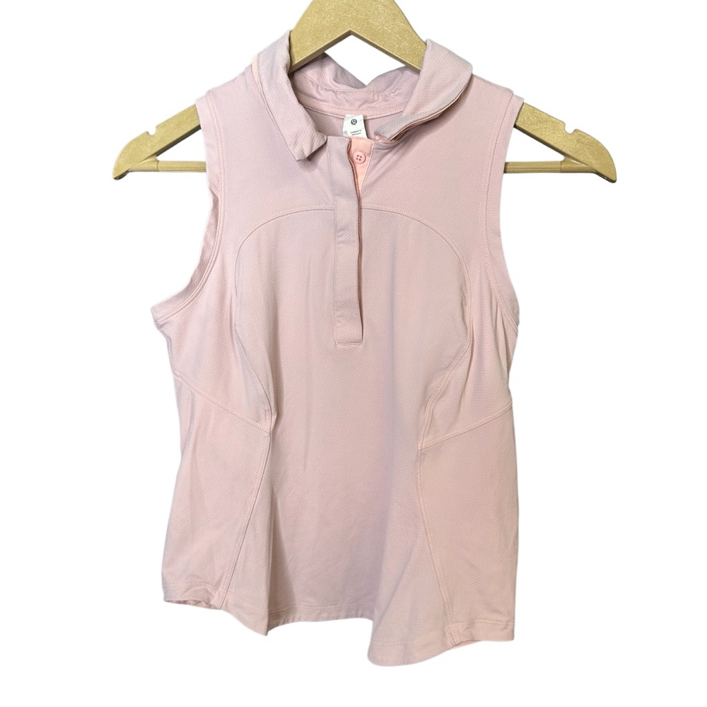 Lululemon | Blush Pink Sleeveless Collared Polo Tank Top | Size 4 - Picture 3 of 7